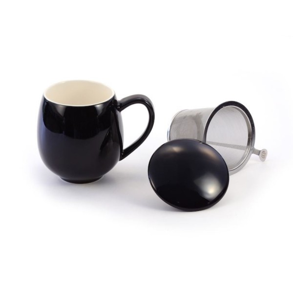 Tasse en porcelaine avec infuseur 0,35 L noire