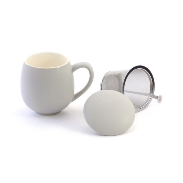 Tasse en porcelaine avec infuseur 0,35 L taupe