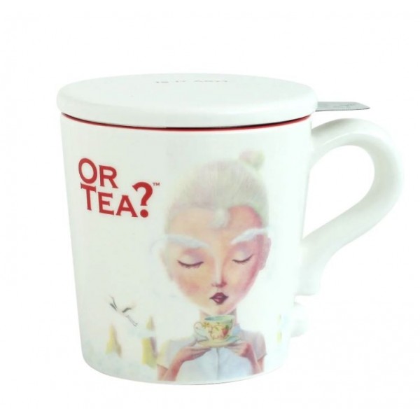 Tasse à thé blanche avec infuseur inox