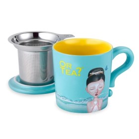 Tasse à thé turquoise avec infuseur inox