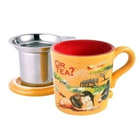 Tasse à thé orange avec infuseur inox