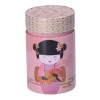 Boîte à thé Geisha rose double couvercle
