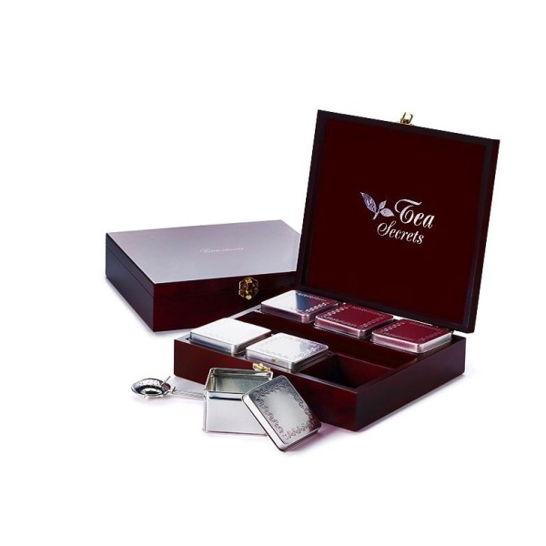 Coffret en noyer de 4 thés vrac BIO