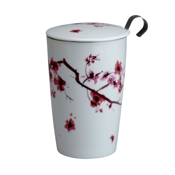 Tisanière "Fleurs de cerisier" en porcelaine