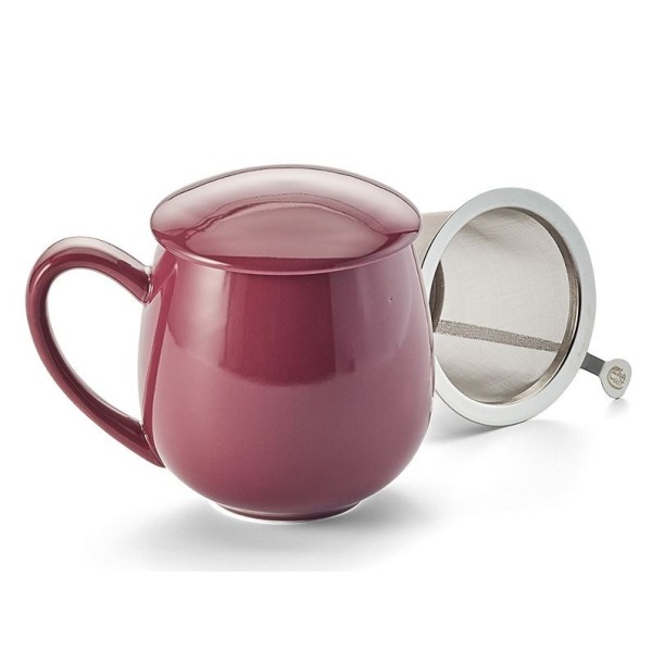 Tasse avec infuseur rose framboise