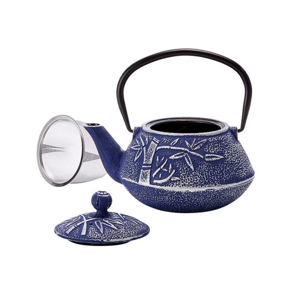 Théière Huan bleue en fonte émaillée de 0,8 L