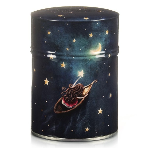 Boîte à thé Fille aux étoiles de 125 gr, décorée à la main