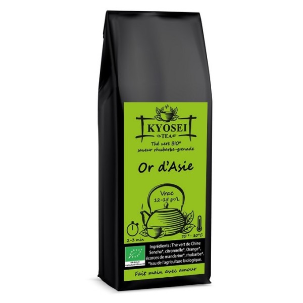 Thé vert bio saveur rhubarbe et grenade