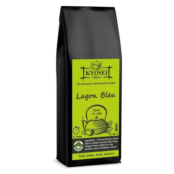 Lagon bleu thé vert saveur litchi, lavande et violette