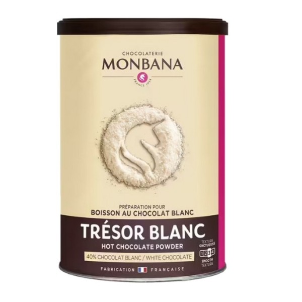 Chocolat en poudre trésor de chocolat blanc Monbana