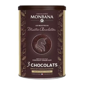 Chocolat en poudre aux 3 chocolats de chez Monbana