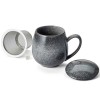 Tasse grise en grès avec filtre et couvercle - Kyosei Tea