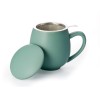 Tisanière Saara vert pétrole mat en porcelaine avec filtre inox et couvercle – 0.35 L – Kyosei Tea