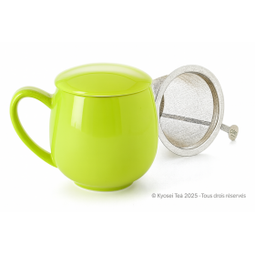 Tisanière en porcelaine pomme avec filtre inox et couvercle – 0.35 L – Kyosei Tea