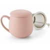 Tisanière rose mat en porcelaine avec filtre inox et couvercle – 0,35 L – Kyosei Tea
