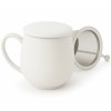 Tisanière blanc mat en porcelaine avec filtre inox et couvercle – 0.35 L – Kyosei Tea