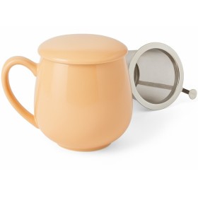 Tisanière en porcelaine abricot avec filtre inox et couvercle – 0.35 L – Kyosei Tea