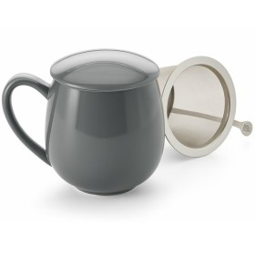Tisanière en porcelaine anthracite avec filtre inox et couvercle – 0.35 L – Kyosei Tea