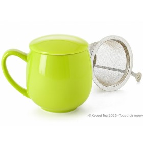 Tisanière en porcelaine pomme avec filtre inox et couvercle – 0.35 L – Kyosei Tea