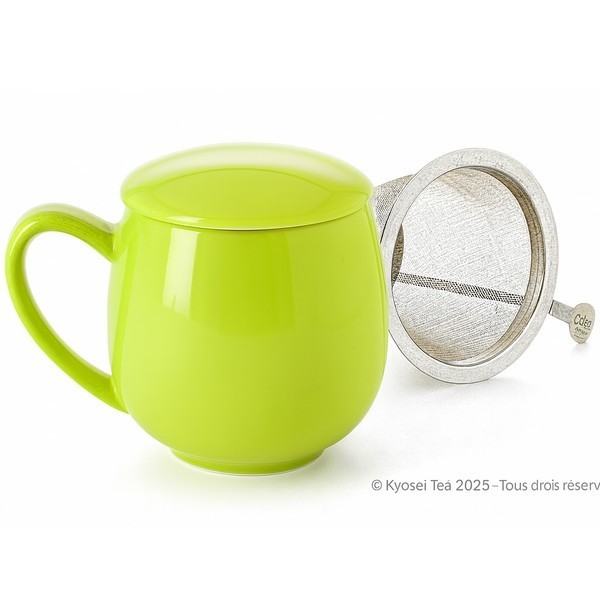 Tisanière en porcelaine pomme avec filtre inox et couvercle – 0.35 L – Kyosei Tea