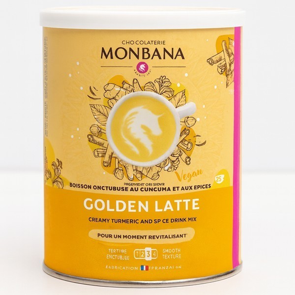 Boites de 350 gr du Golden latte de chez Monbana - Kyosei Tea