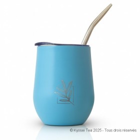 Calebasse à maté bleue pastelle et sa bombilla - Kyosei Tea