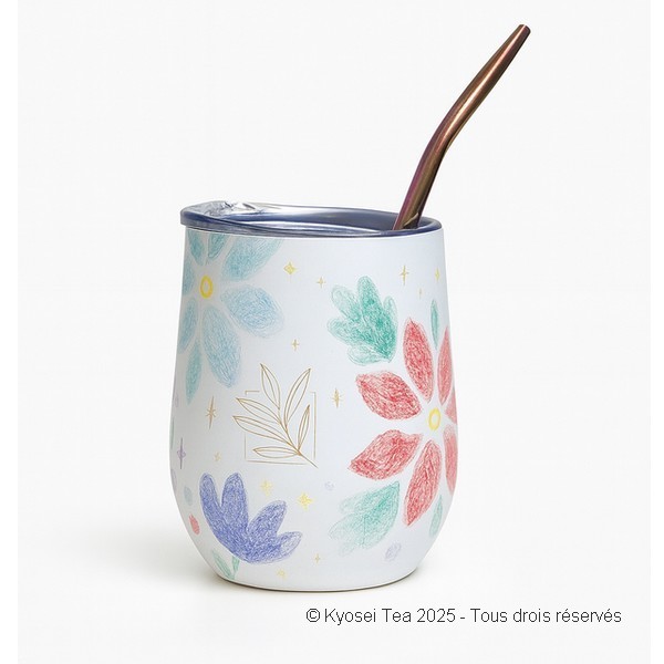 Calebasse à maté Florale et sa bombilla - Kyosei Tea