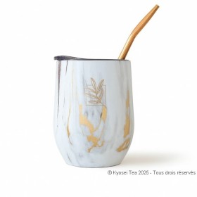 Calebasse à maté effet Marbre et sa bombilla - Kyosei Tea