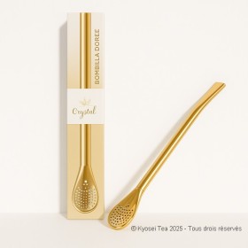 Bombilla à maté dorée et sa boite - Kyosei Tea