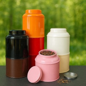 Présentation de boîte à thé empilable noir métal - Kyosei Tea