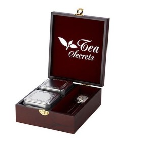 Présentation du coffret en noyer 2 boites métal - Kyosei Tea