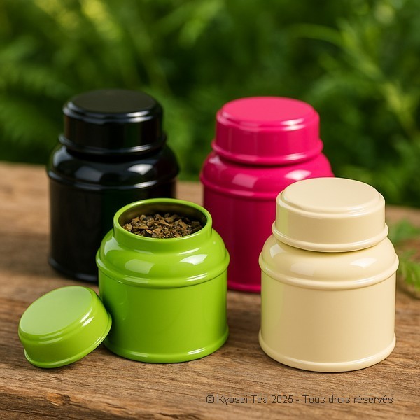 Présentation des baby boîtes à thé avec la fuchsia - Kyosei Thé