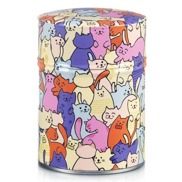 Boîte à thé Chats mêlés face avant - Kyosei Tea