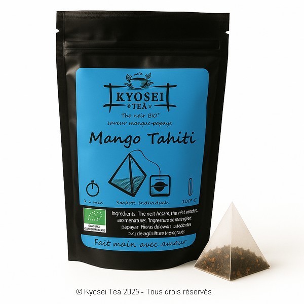 Sachet pyramide de thé noir Mango Tahiti bio  - Kyosei Tea