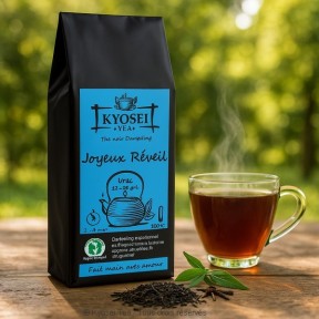 Présentation du thé noir Joyeux Réveil 100 gr - Kyosei Tea