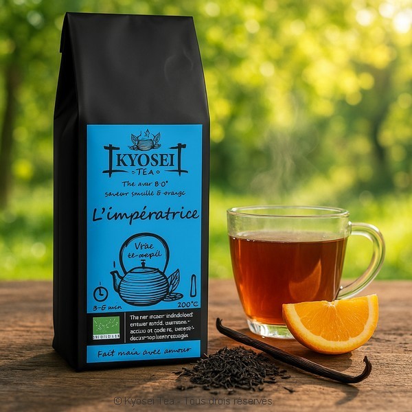 Présentation du thé noir L'impératrice bio 100 gr - Kyosei Tea