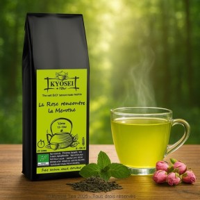 Présentation du thé vert La Rose rencontre la Menthe bio - Kyosei Tea