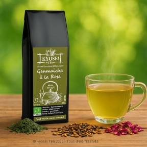 Présentation du thé vert Genmaicha à la Rose - Kyosei Tea