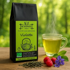 Présentation du sachet de thé vert Violetta bio - Kyosei Tea