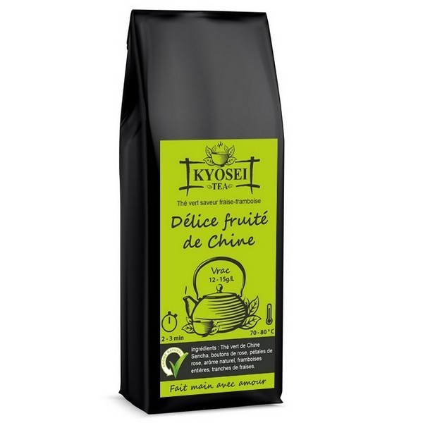 Sachet de thé vert Délice fruitée de Chine 100 gr - Kyosei Tea