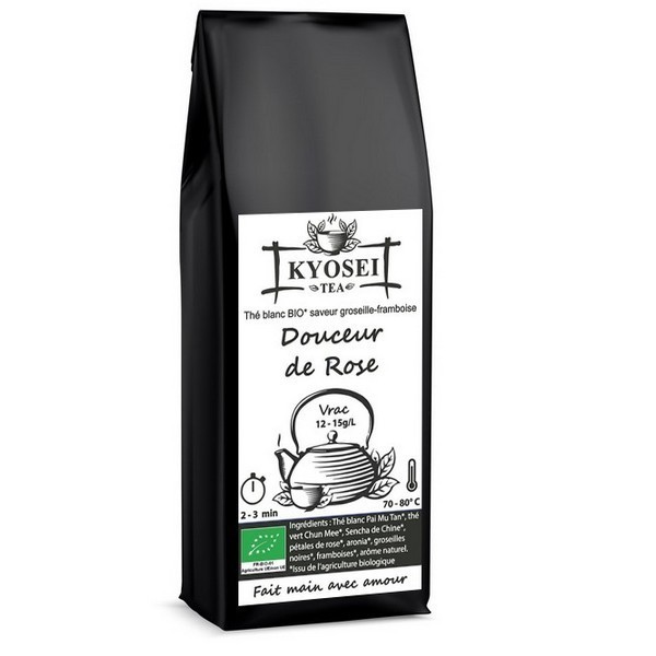 Sachet de thé blanc Douceur de Rose bio 80 gr - Kyosei Tea