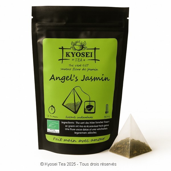 Sachet pyramide de thé vert Angel's Jasmin bio - Kyosei Tea