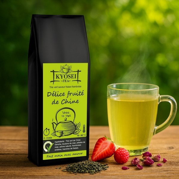 Présentation du thé vert Délice fruitée de Chine - Kyosei Tea