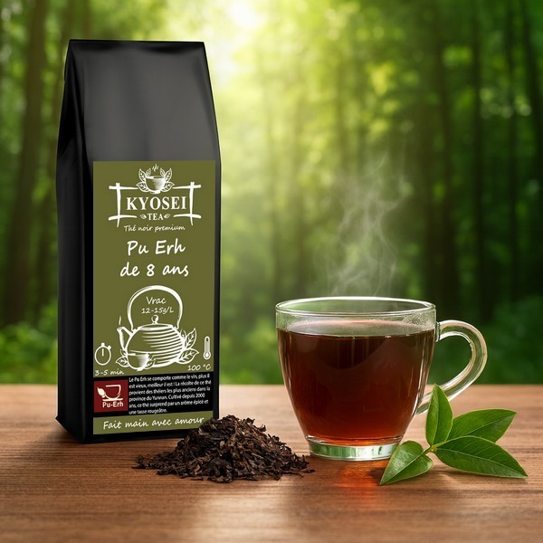 Présentation du thé Pu Erh de 8 ans d'âge - Kyosei Tea