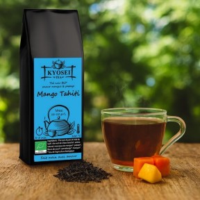 Présentation du thé noir Mango Tahiti bio 100 gr - Kyosei Tea