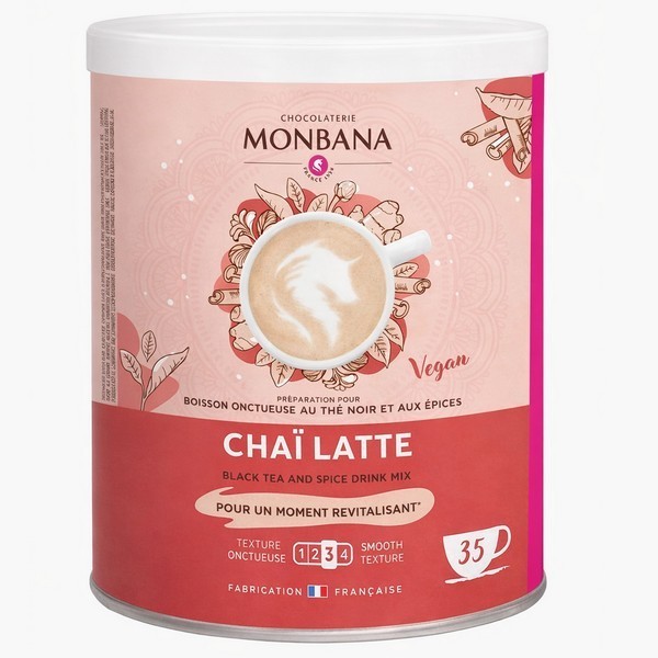 Boites de 350 gr du Chaï Latte Végan de chez Monbana - Kyosei Tea
