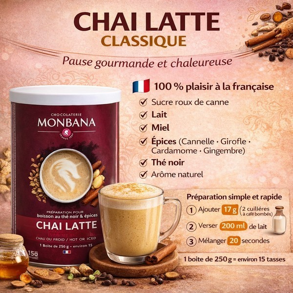 Préparation du Chaï Latte Classique de chez Monbana - Kyosei Tea