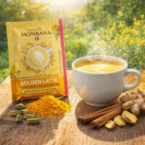Présentation de la dosette Golden Latte Monbana - Kyosei Tea