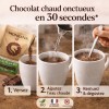 Préparation de la dosette de chocolat lacté bio Monbana - Kyosei Tea