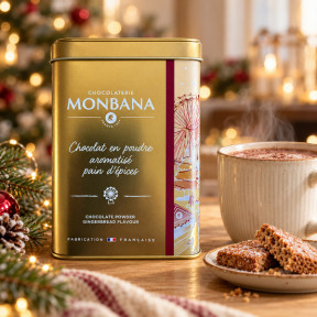 Présentation de la boîte de chocolat de Noël dorée 250 gr - Kyosei Tea